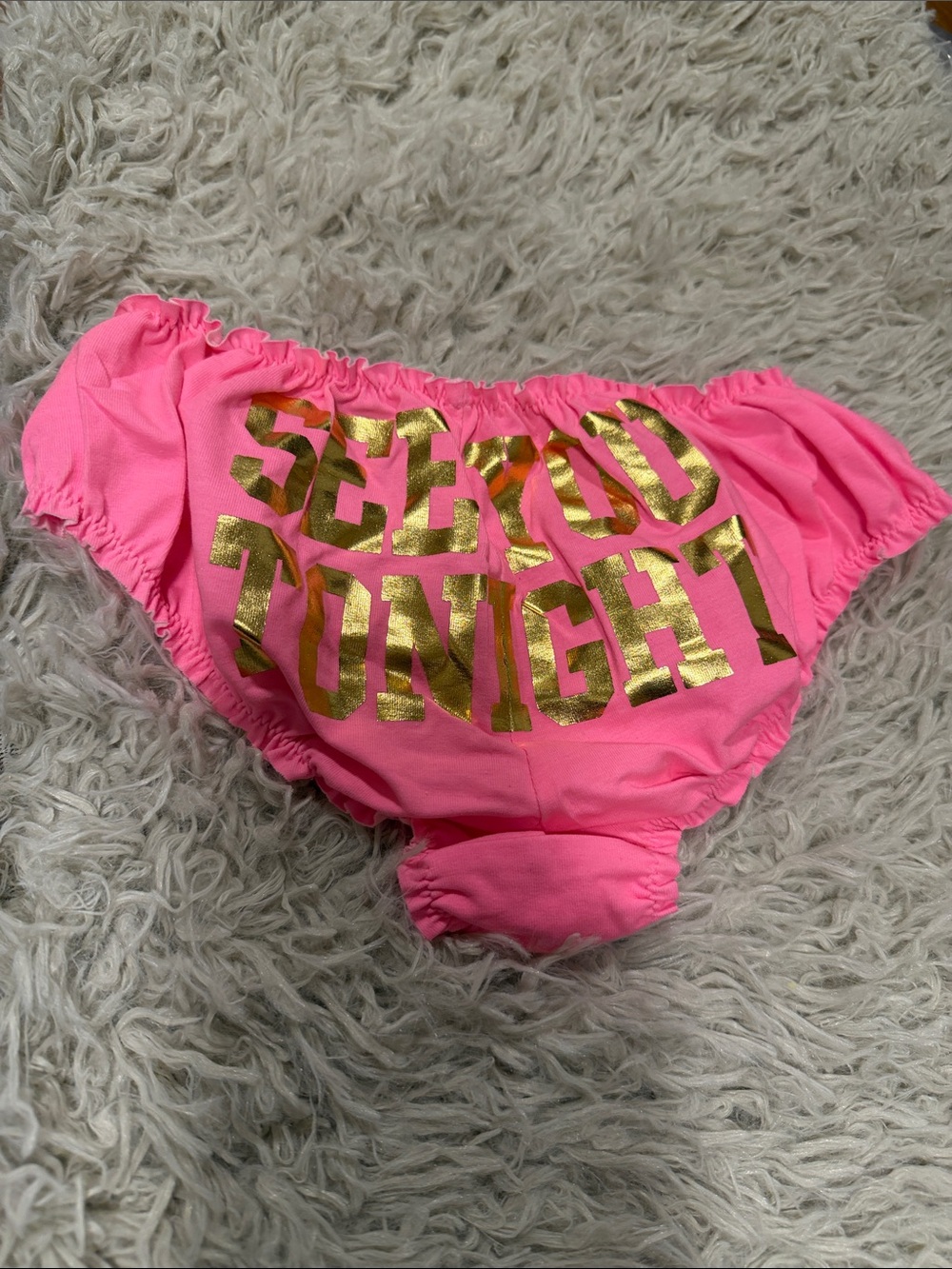 NWT Y2K Victoria's Secret PINK Foil See You Tonight Ruffle Bloomer VTG Rare XS